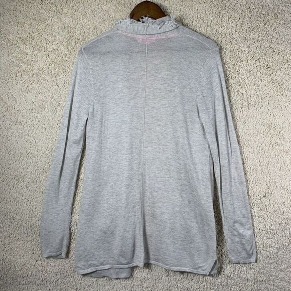 Lilly Pulitzer Gray Bridget Open Cardigan Fringe Trim‎ Women’s Medium Sweater - Picture 3 of 9
